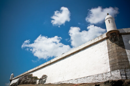 Detail of the fortress called 'Fortaleza de Nossa Senhora dos Prazeres de Paranagu&aacute;' located in the state of Paran&aacute;, south coast of Brazil. It is located on Fortaleza beach, at the foot of the Baleia.