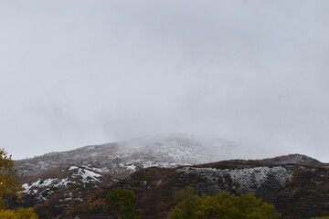 snowy mountains, autumn fog 5