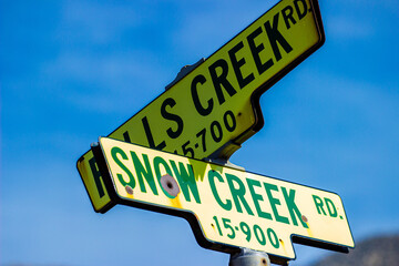 Snow creek and sky