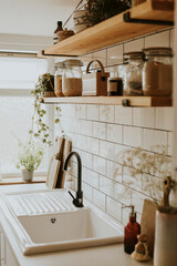 Clean and cozy kitchen interior