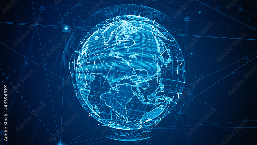 Poster technology network data connection, digital data network and cyber security, modern futuristic busin
