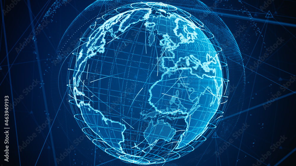 Poster technology network data connection, digital data network and cyber security, modern futuristic busin