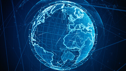 Technology Network Data Connection, Digital Data Network and Cyber Security, Modern Futuristic Business Global Network Abstract Background Concept. 3d rendering