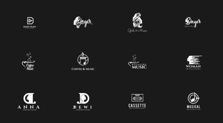 ultimate logo collection for music logo , application, choir, record, cassette, old, modern