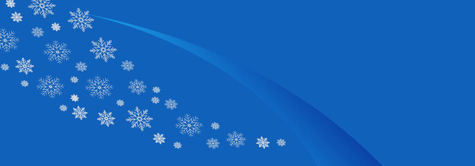Fototapeta na wymiar Blue snowflake banner background