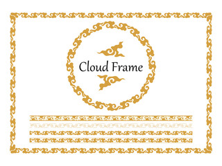 Obraz premium 雲フレーム～金色～