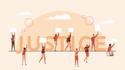 Fototapeta premium Social Justice - banner of people protest