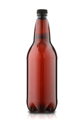 brown plastic bottle with beer