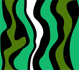 Simple seamless abstract striped, wavy with green and black pattern. Vector design for fashion print and backgrounds