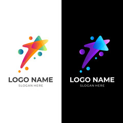 starlight logo design with 3d colorful style