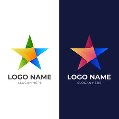 star logo template with 3d colorful style