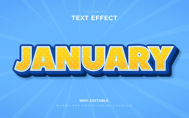 January editable text effects