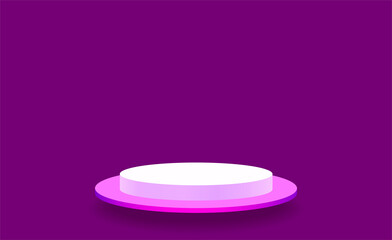 Abstract vector rendering 3d shape for cosmetic products display presentation. Modern floating cylinder pedestal podium with light pink empty room background. minimal scene studio room.