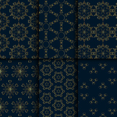 Vector set of luxury Art deco seamless patterns background