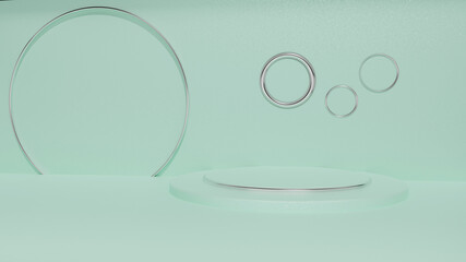 3D rendering Abstract green pastel green