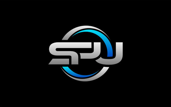 SPU Letter Initial Logo Design Template Vector Illustration