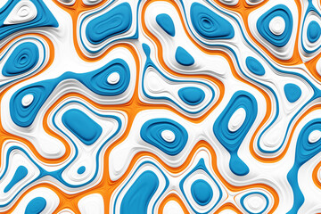 3D illustration   blue  water pattern, texture. Abstract chaotic pop art  water surface  pattern.  Great for summer background
