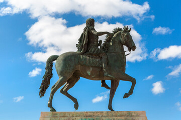 Fototapeta na wymiar Statue of Louis XIV in Lyon, France