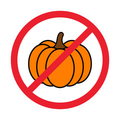 No Pumpkin Sign on White Background