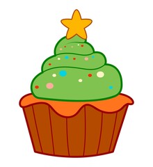 Christmas cartoons clip art. Christmas cake clipart vector illustration