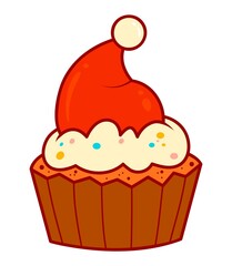 Christmas cartoons clip art. Christmas cake clipart vector illustration