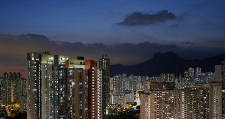 Hong Kong city at evening time