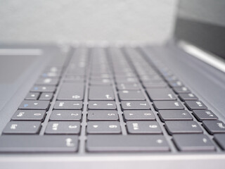 Closeup shot of a notebook keyboard