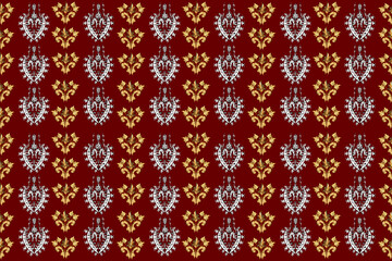 Seamless pattern with interesting doodles on colorfil background. Pano. Raster illustration.