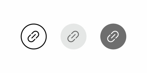 Link Button Icon Set Collection. Chain Symbol Vector
