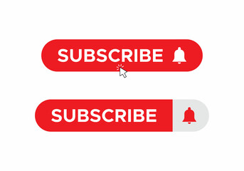 Click Subscribe Bar Button Icon Vector in Flat Style