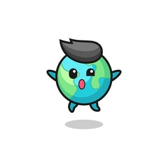 earth character is jumping gesture