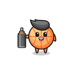 the cute basketball as a graffiti bomber