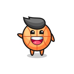 Obraz premium happy basketball cute mascot character