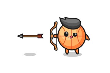 Obraz premium illustration of basketball character doing archery