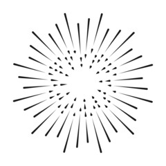 Fototapeta premium Vintage Sunburst, starburst, firework doodle design element. for logos, badges and labels. isolated on white background. Vector illustration