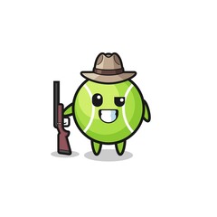 tennis hunter mascot holding a gun