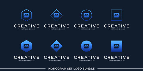 Fototapeta premium set logo monogram letter alphabet initial bundle vector premium