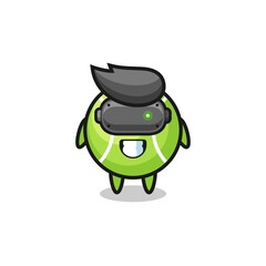 Obraz premium cute tennis using VR headset