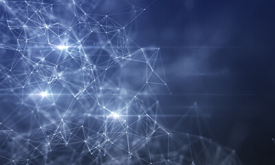 Abstract technology geometric polygonal mesh lines background. Plexus line connect line background. Illustration technology.