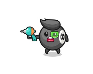 cute billiard holding a future gun