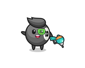 Fototapeta premium billiard cartoon as future warrior mascot
