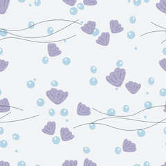 beautiful seamless pattern of seaweed