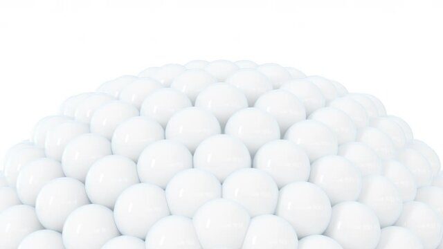 Creative balls absorb other balls with white background, 3d rendering.