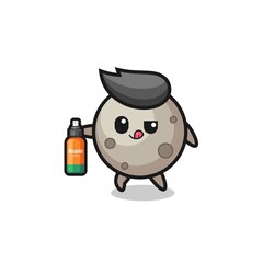 cute moon holding mosquito repellent