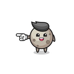 moon cartoon with pointing left gesture