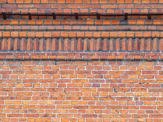 Fragment of a 19th century brick wall