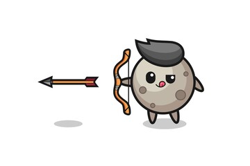 illustration of moon character doing archery