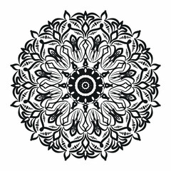 Circular pattern in the form of a mandala for Henna, Mehndi, tattoos, decorations. Decorative decoration in ethnic oriental style. Coloring book page.