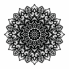 Circular pattern in the form of a mandala for Henna, Mehndi, tattoos, decorations. Decorative decoration in ethnic oriental style. Coloring book page.
