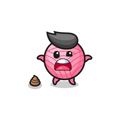 yarn ball earth surprised to meet poop